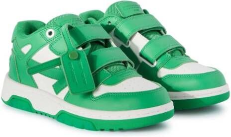 Off-White Kids Out Of Office sneakers met klittenband Groen