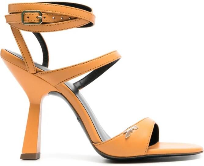 Patrizia Pepe 100mm ankle-strap sandals Oranje