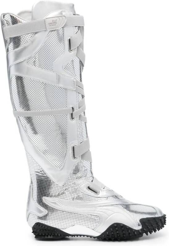 PUMA leather knee-high boots Zilver