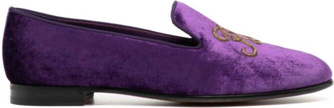 Ralph Lauren Collection Alonzo velvet-finish loafers Paars