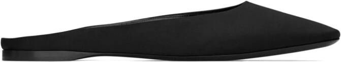 Saint Laurent Lido slippers van crêpe Zwart