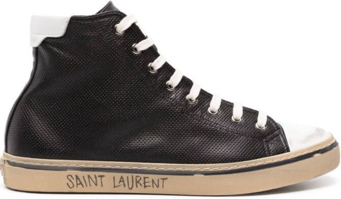 Saint Laurent Malibu leren sneakers Zwart