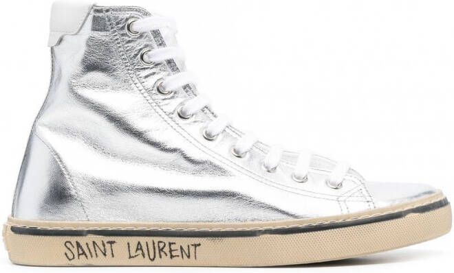 Saint Laurent Metallic sneakers Zilver