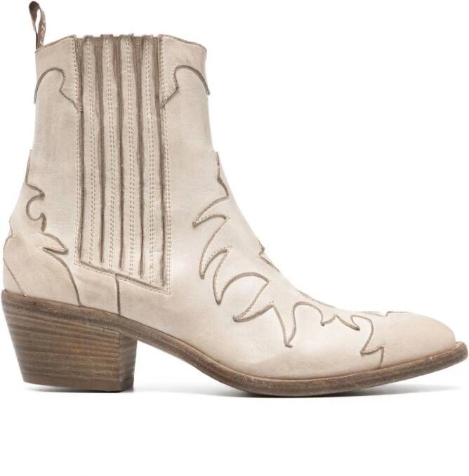 Sartore 65mm leather boots Beige
