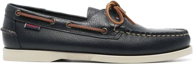 Sebago Portland Martellato leather boat shoes Blauw