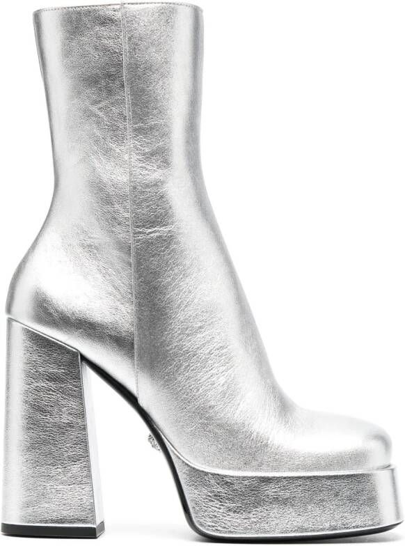 Versace Aevitas laarzen met metallic-effect Zilver
