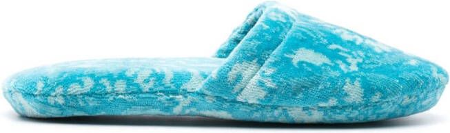 Versace Slippers met barokprint Blauw