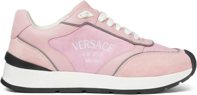 Versace Sneakers met geborduurd logo Roze