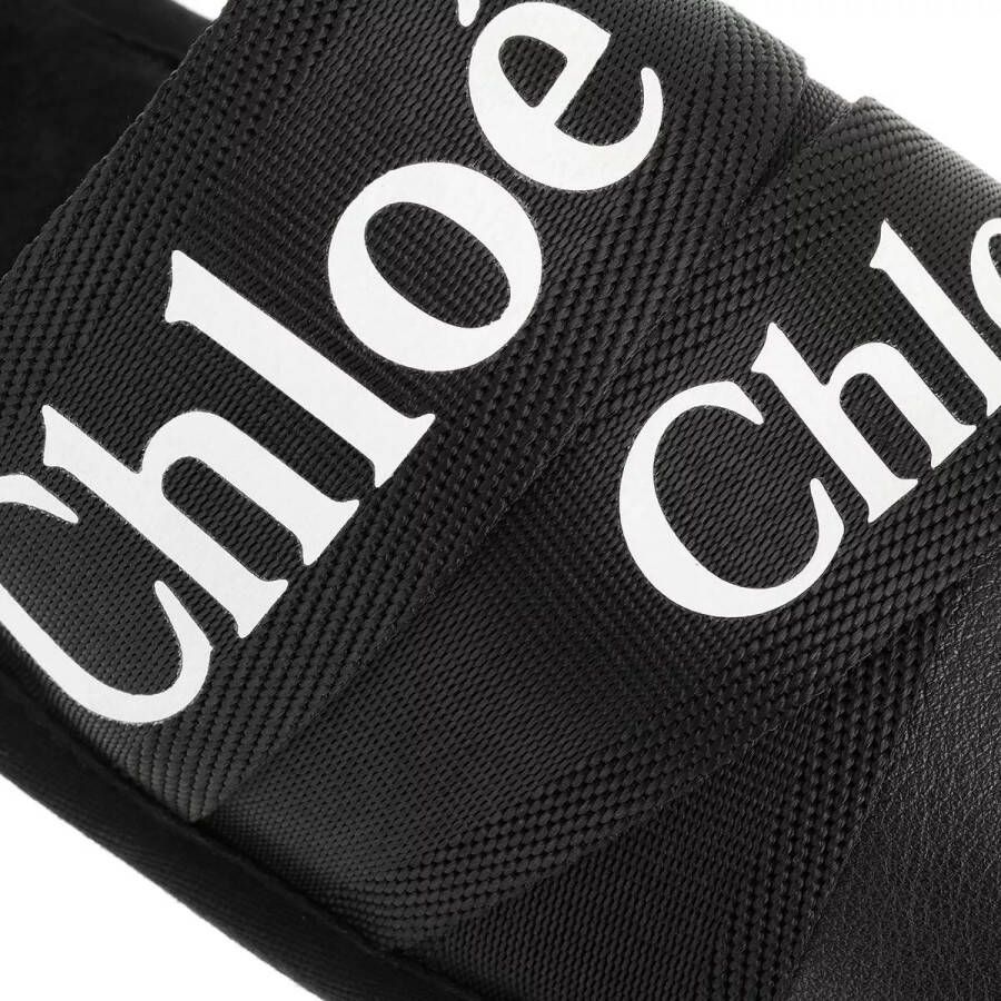 Chloé Slippers Flat Logo Mules in zwart