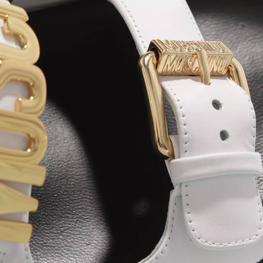 Moschino Platte sandalen met logo en metalen applicaties White Dames - Foto 2