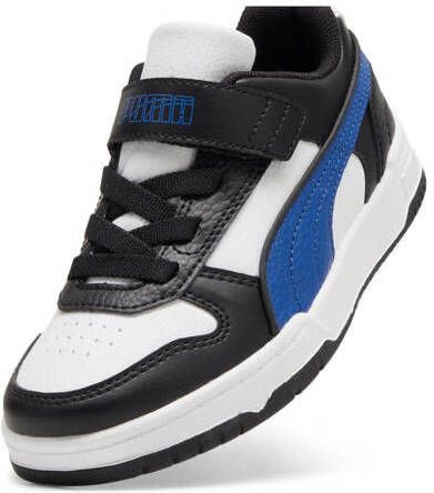 Puma RBD Low sneakers zwart wit kobaltblauw Jongens Meisjes Imitatieleer 32