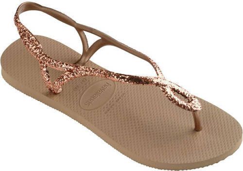 Havaianas Luna Premium II sandalen met glitters roségoud Meisjes Rubber 35 36 - Foto 4