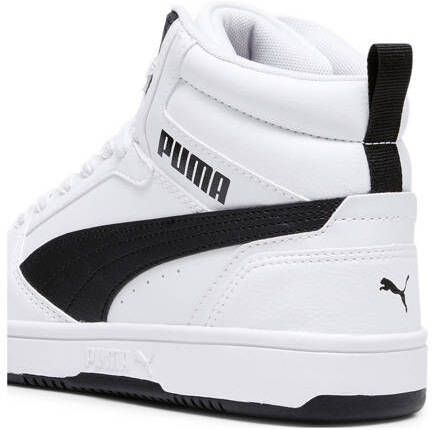Puma Rebound V6 Mid sneakers wit zwart Jongens Meisjes Imitatieleer Meerkleurig 36