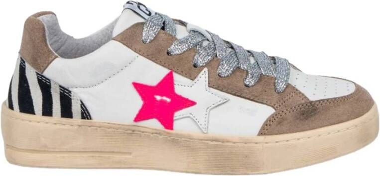 2Star Witte en Tortora Sneakers New Star Multicolor Dames