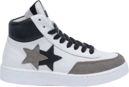 2Star Witte en Zwarte Star High Sneakers White Dames