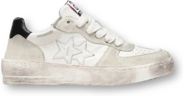 2Star Witte Padel Sneakers Zwarte Details White Heren