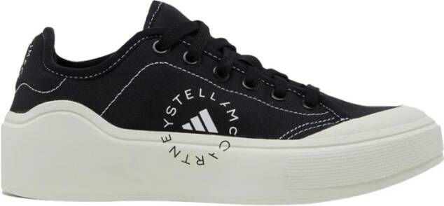 Adidas by stella mccartney Canvas Sneakers met Zichtbare Stiksels Black Dames