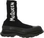 Alexander mcqueen Logo-Print Sock-Style Laarzen Black - Thumbnail 1
