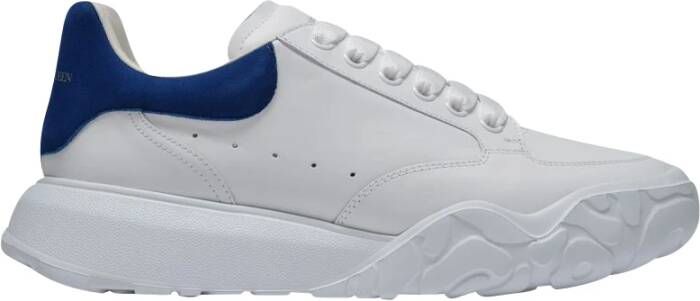 Alexander mcqueen Witte Court Sneakers met Blauw Detail White Heren