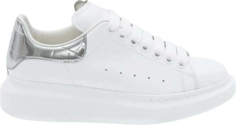 Alexander mcqueen Witte Zilveren Croco Sneaker Limited Edition White Dames