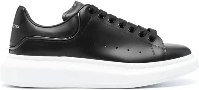Alexander mcqueen Zwarte Oversized Leren Sneakers Black Heren