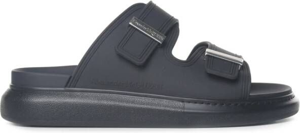 Alexander mcqueen Zwarte platte schoenen met slide sandalen Zwart Heren