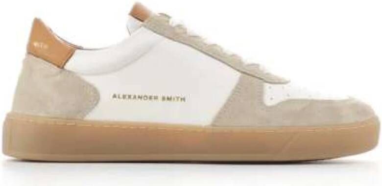 Alexander Smith Ordinario Leren Sneakers voor Mannen Beige Heren