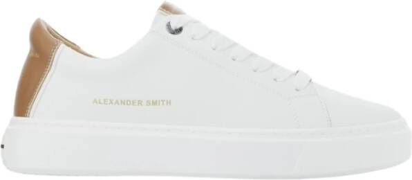 Alexander Smith London Sneakers met Contrasterende Tong en Achterkant White Heren