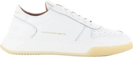 Alexander Smith Leren Sneakers voor Mannen White Heren