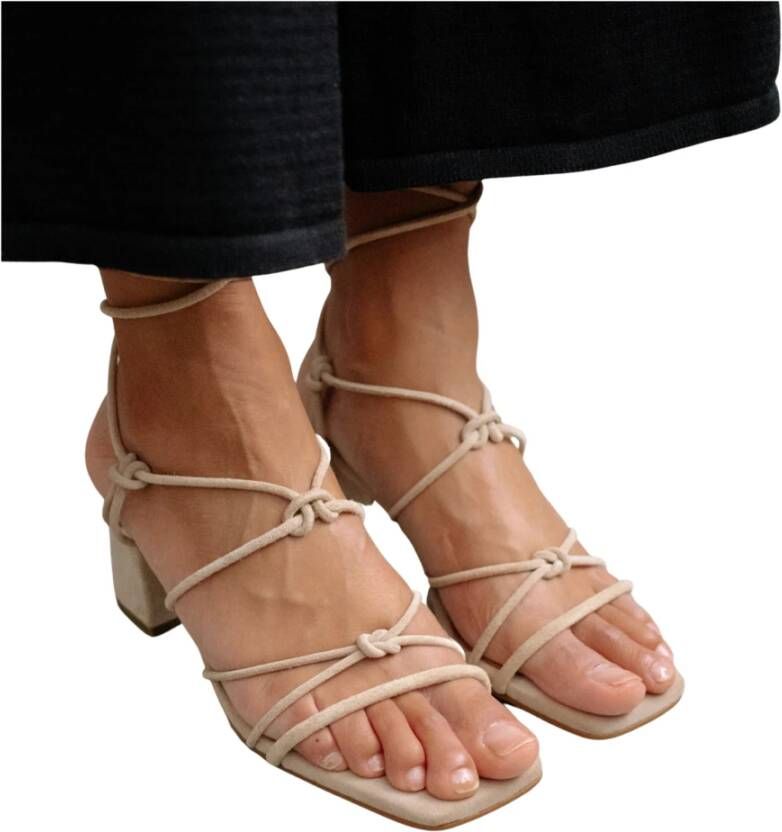 ALOHAS Paloma Lace Heeled Sandals Beige Dames