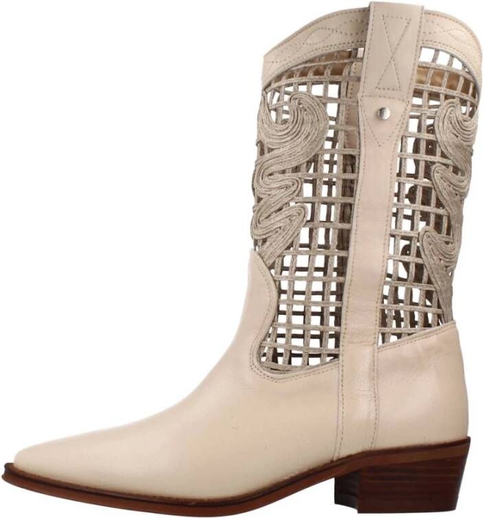 Alpe Western Style Cowboy Boots Beige Dames