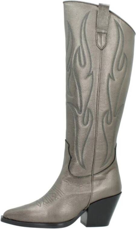 Alpe Western Style Cowboy Boots Gray Dames