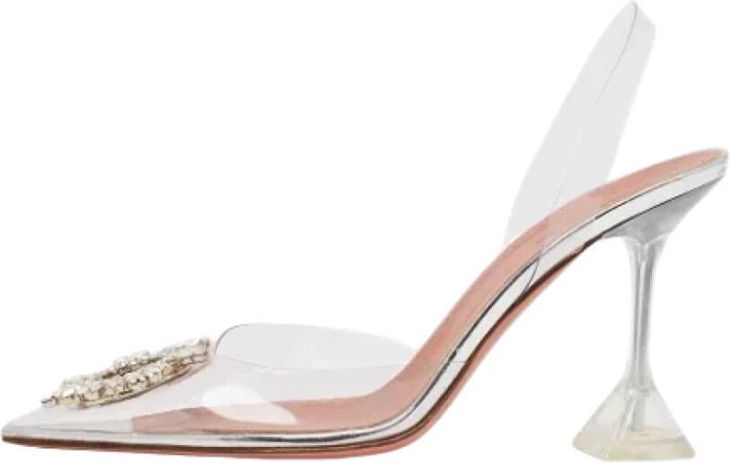 Amina Muaddi Pre-owned Plastic heels Beige Dames