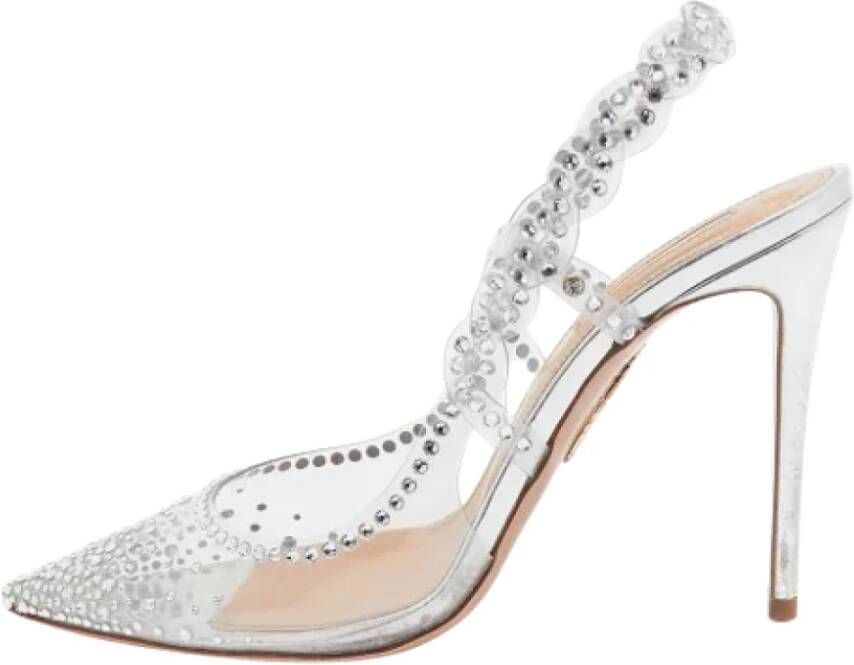 Aquazzura Pre-owned Plastic heels White Dames