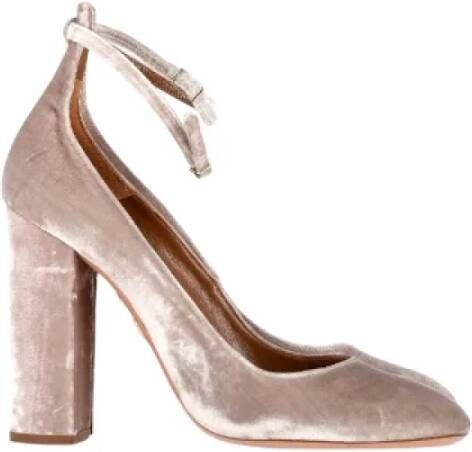 Aquazzura Pre-owned Velvet heels Pink Dames