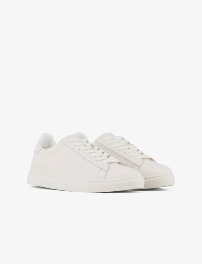 Armani Exchange Comfortabele Leren Sneakers White Heren