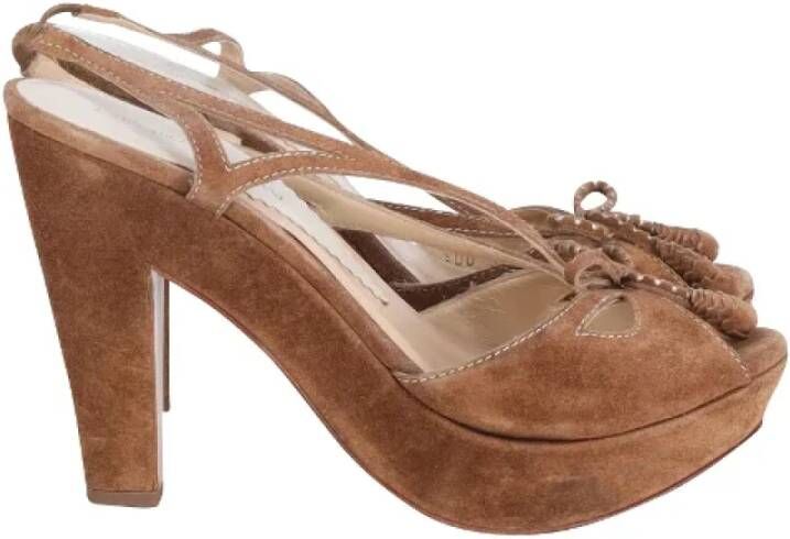 Armani Pre-owned Suede heels Brown Dames
