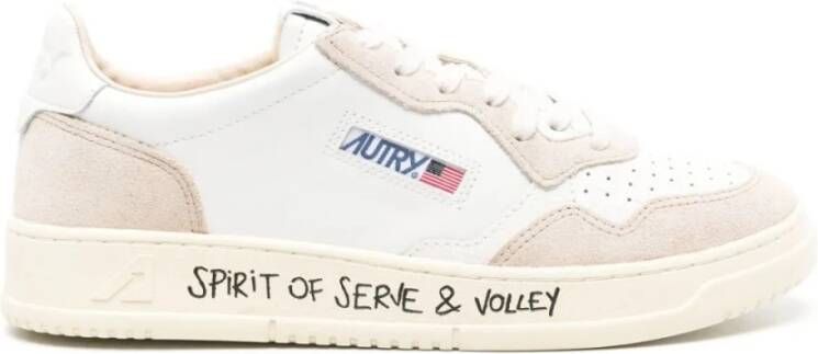 Autry Witte Sneakers Paneeldesign Ronde Neus Multicolor