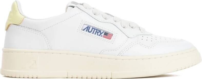 Autry Witte Leren Sneakers Ronde Neus White Dames