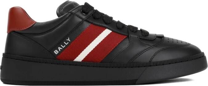 Bally Zwarte Leren Sneakers Black Heren