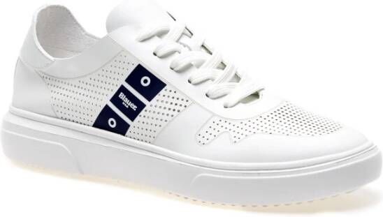 Blauer Witte microgeperforeerde sneakers White Heren