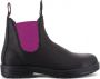 Blundstone Stiefel Boots #2208 Black Leather with Fuchsia Elastic (500 Series)-6.5UK - Thumbnail 1