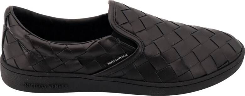 Bottega Veneta Zwarte Leren Sneakers met Elastische Banden Black Heren