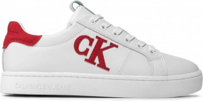 Calvin Klein Vetersneaker Logo Wit Salsa White Heren