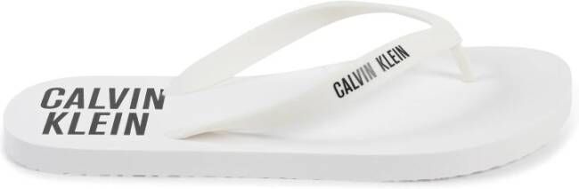 Calvin Klein Witte Rubberen Teenslippers White Heren