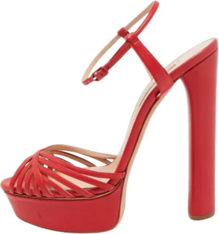 Casadei Pre-owned Leather sandals Red Dames