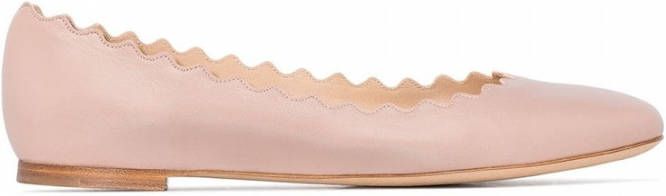 Chloé Loafers & ballerina schoenen Lauren Ballerinas Leather in poeder roze