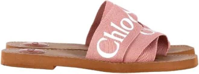 Chloé Pre-owned Canvas sandals Pink Dames