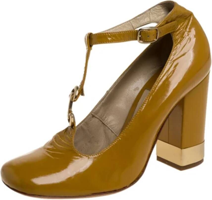 Chloé Pre-owned Leather heels Yellow Dames