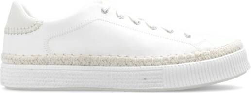 Chloé Witte Sneakers met Raffia Detail White Dames